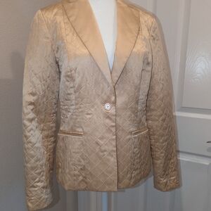 Soft Gold Quilted Women's Blazer